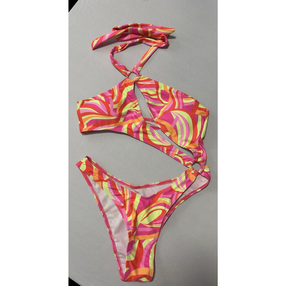Women's Sm One Piece Swimsuit Pink Yellow Sexy Beach Travel Resort Vacation Swim